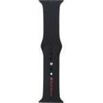 Audi Sport Red Logo Silicone Watch Strap for Apple Watch 44 / 45 / 46 / 49 mm - black - (AUDI000210-0)