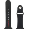 Audi Sport Red Logo Silicone Watch Strap for Apple Watch 44 / 45 / 46 / 49 mm - black - (AUDI000210-0)