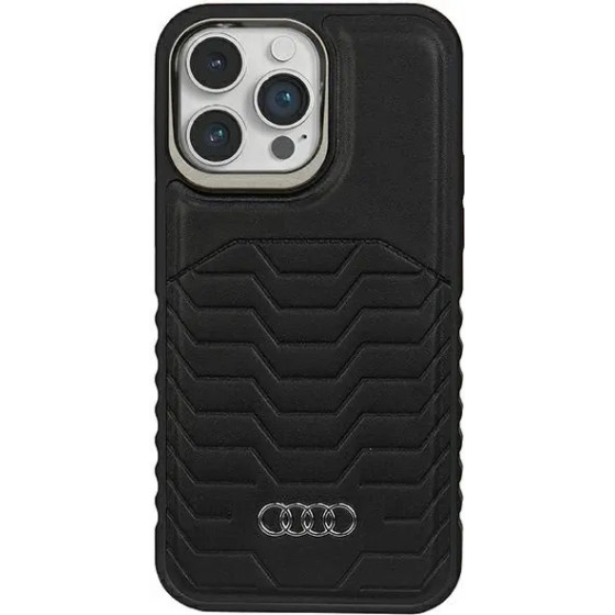 Audi Synthetic Leather case with MagSafe for iPhone 14 Pro - black - (AUDI000105-0)