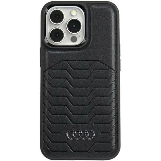 Audi Synthetic Leather case with MagSafe for iPhone 15 Pro - black - (AUDI000108-0)