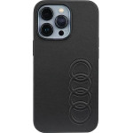 Audi Synthetic Leather iPhone 13 Pro / 13 6.1 black/black hardcase AU-TPUPCIP13P-TT/D1-BK - (AUDI000020-0)