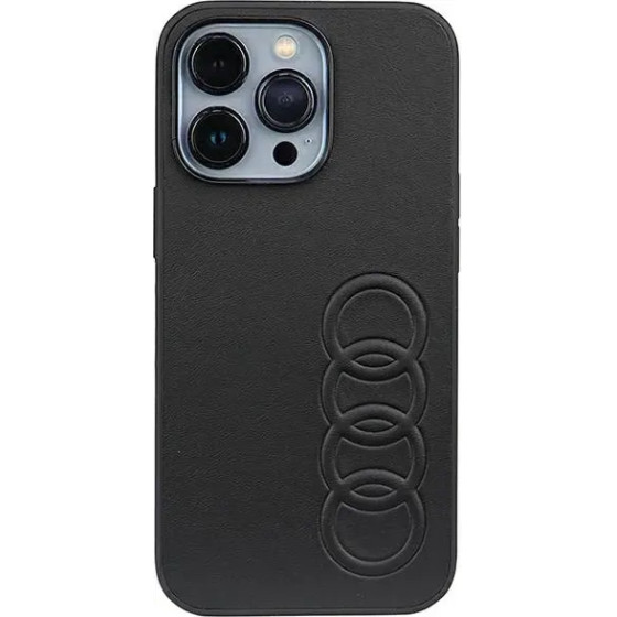 Audi Synthetic Leather iPhone 13 Pro / 13 6.1 black/black hardcase AU-TPUPCIP13P-TT/D1-BK - (AUDI000020-0)
