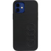Audi Synthetic Leather iPhone 12/12 Pro 6.1 black/black hardcase AU-TPUPCIP12P-TT/D1-BK - (AUDI000019-0)