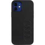Audi Synthetic Leather iPhone 12/12 Pro 6.1 black/black hardcase AU-TPUPCIP12P-TT/D1-BK - (AUDI000019-0)