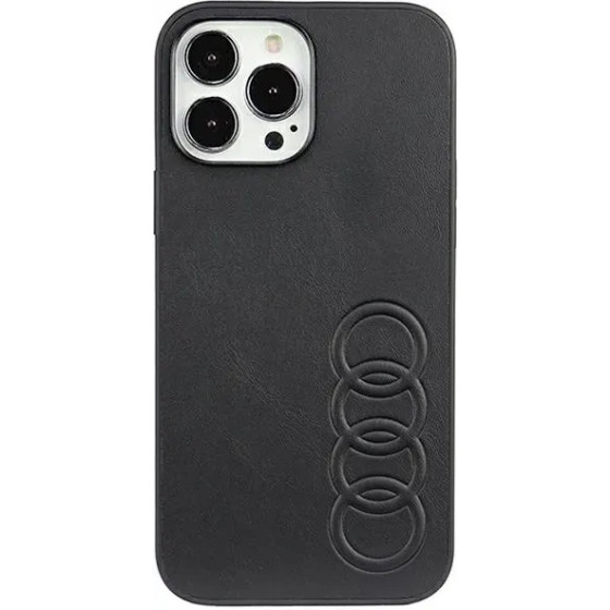 Audi Synthetic Leather iPhone 13 Pro Max 6.7 black/black hardcase AU-TPUPPCIP13PM-TT/D1-BK - (AUDI000021-0)
