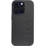 Audi Synthetic Leather iPhone 14 Pro 6.1 black/black hardcase AU-TPUPPCIP14P-TT/D1-BK - (AUDI000023-0)