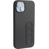 Audi Synthetic Leather iPhone 14 6.1 black/black hardcase AU-TPUPPCIP14-TT/D1-BK - (AUDI000022-0)