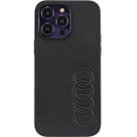 Audi Synthetic Leather iPhone 14 Pro Max 6.7 black/black hardcase AU-TPUPPCIP14PM-TT/D1-BK - (AUDI000024-0)