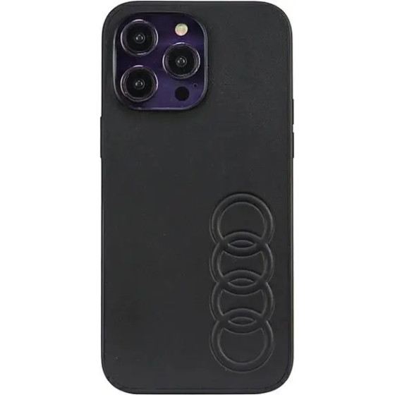Audi Synthetic Leather iPhone 14 Pro Max 6.7 black/black hardcase AU-TPUPPCIP14PM-TT/D1-BK - (AUDI000024-0)
