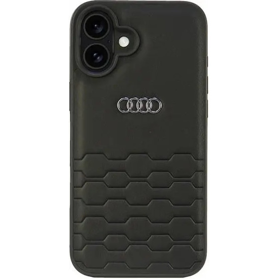 Audi Synthetic Leather iPhone 16 Plus 6.7 black/black hardcase AU-TPUPCIP16M-GT/D2-BK - (AUDI000182-0)