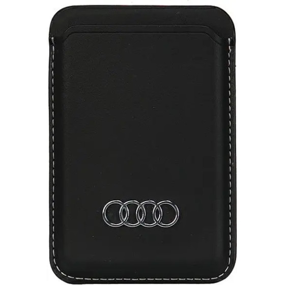 Audi Synthetic Leather magnetic wallet compatible with MagSafe - black - (AUDI000132-0)