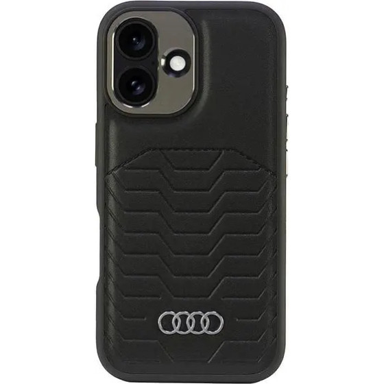 Audi Synthetic Leather MagSafe iPhone 16 Plus 6.7 black/black hardcase AU-TPUPCMIP16M-GT/D3-BK - (AUDI000186-0)