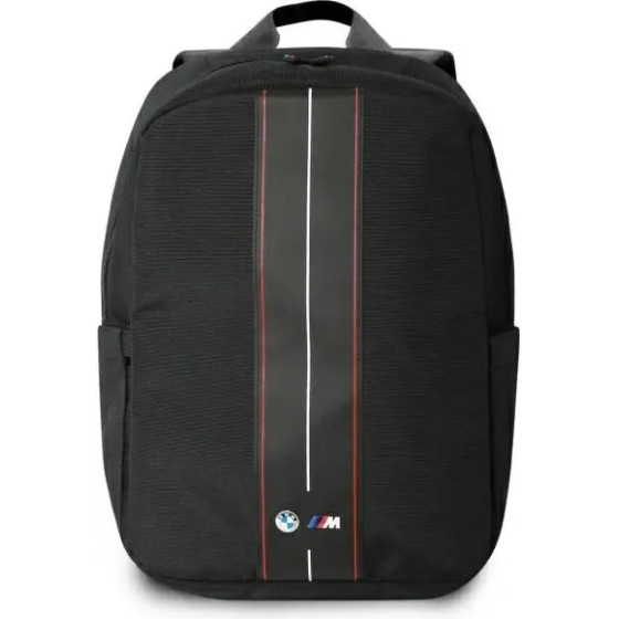 BMW Backpack BMBP15COMPVSKR 16 Black Nylon Red Stripe - (BMW000907-0)