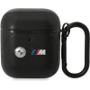 BMW BMA222PVTK AirPods 1/2 cover black/black Leather Curved Line - (BMW000616-0)