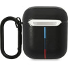 BMW BMA222PVTK AirPods 1/2 cover black/black Leather Curved Line - (BMW000616-0)