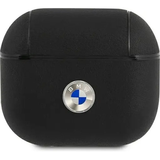 BMW BMA3SSLBK AirPods 3 cover czarny/black Geniune Leather Silver Logo - (BMW000441-0)