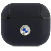 BMW BMA3SSLNA AirPods 3 cover granatowy/navy Geniune Leather Silver Logo - (BMW000442-0)