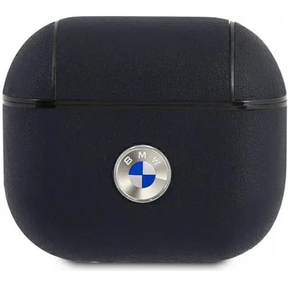 BMW BMA3SSLNA AirPods 3 cover granatowy/navy Geniune Leather Silver Logo - (BMW000442-0)