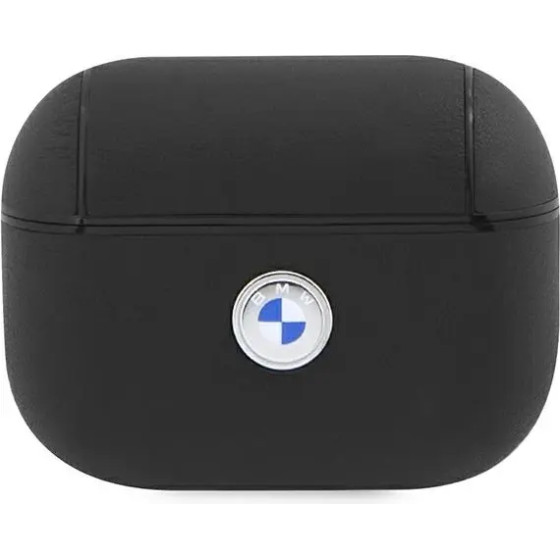 BMW BMAP2SSLBK AirPods Pro 2 (2022/2023) cover black/black Geniune Leather Silver Logo - (BMW000528-0)