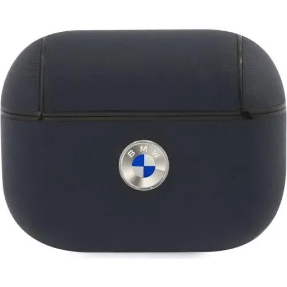 BMW BMAPSSLNA AirPods Pro cover granatowy/navy Geniune Leather Silver Logo - (BMW000366-0)