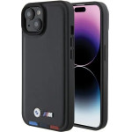 BMW BMHCP15S22PTDK iPhone 15 6.1 black/black Leather Stamp Tricolor - (BMW000685-0)