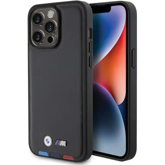 BMW BMHCP15X22PTDK iPhone 15 Pro Max 6.7 black/black Leather Stamp Tricolor - (BMW000690-0)
