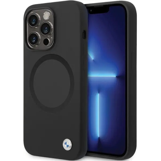BMW BMHMP14LSILBK2 case for iPhone 14 Pro - black Signature Liquid Silicone MagSafe - (BMW000657-0)