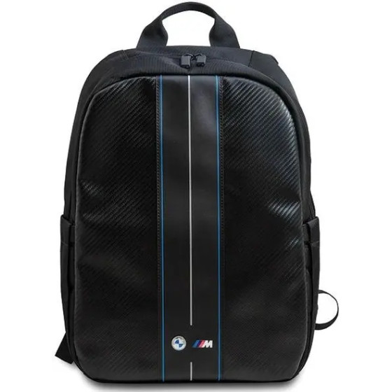 BMW Carbon & Blue Stripe backpack for a 16 laptop - black - (BMW000826-0)