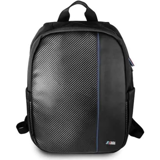 BMW Carbon Navy Stripe backpack for a 16 laptop - black - (BMW000235-0)
