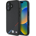 BMW Carbon Tricolor Line MagSafe iPhone 16 Plus Case - Black - (BMW000848-0)