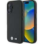 BMW Carbon Wrapped Metal iPhone 16 Case - Black - (BMW000937-0)