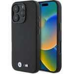BMW Carbon Wrapped Metal iPhone 16 Pro Max Case - Black - (BMW000966-0)