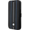 BMW Case BMBKP14L22RVSK iPhone 14 Pro 6.1 black/black bookcase Leather Stamp Blue Lines - (BMW000539-0)