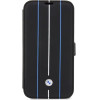 BMW Case BMBKP14L22RVSK iPhone 14 Pro 6.1 black/black bookcase Leather Stamp Blue Lines - (BMW000539-0)