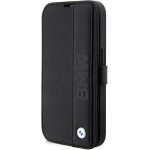 BMW Case BMBKP14X22RDPK iPhone 14 Pro Max 6.7'' black/black bookcase Leather Textured&Stripe - (BMW000550-0)