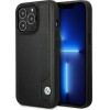 BMW Case BMHCP14L22RBDK iPhone 14 Pro 6.1 black/black hardcase Leather Blue Dots - (BMW000541-0)