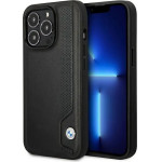 BMW Case BMHCP14L22RBDK iPhone 14 Pro 6.1 black/black hardcase Leather Blue Dots - (BMW000541-0)