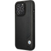 BMW Case BMHCP14L22RBDK iPhone 14 Pro 6.1 black/black hardcase Leather Blue Dots - (BMW000541-0)