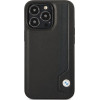 BMW Case BMHCP14L22RBDK iPhone 14 Pro 6.1 black/black hardcase Leather Blue Dots - (BMW000541-0)