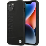 BMW Case BMHCP14MSLLBK iPhone 14 Plus 6.7 black / black Leather Stamp - (BMW000498-0)