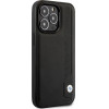 BMW Case BMHCP14X22RBDK iPhone 14 Pro Max 6.7 black/black hardcase Leather Blue Dots - (BMW000542-0)