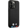 BMW Case BMHMP14L22PTDK iPhone 14 Pro 6.1 black / black Leather Stamp Tricolor Magsafe - (BMW000487-0)