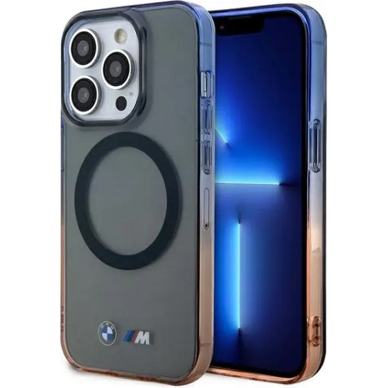 BMW Case BMHMP14LHTGE iPhone 14 Pro 6.1 grey/grey hardcase Gradient Bumper MagSafe - (BMW000599-0)