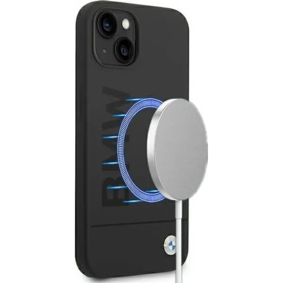 BMW Case BMHMP14MSLBLBK iPhone 14 Plus 6.7 black / black hardcase Silicone Signature Logo Magsafe - (BMW000482-0)