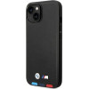 BMW Case BMHMP14S22PTDK iPhone 14 6.1 black / black Leather Stamp Tricolor Magsafe - (BMW000485-0)