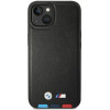 BMW Case BMHMP14S22PTDK iPhone 14 6.1 black / black Leather Stamp Tricolor Magsafe - (BMW000485-0)