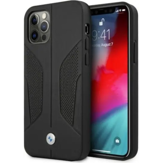 BMW Etui BMHCP12LRSCSK iPhone 12 Pro Max 6,7'' czarny/black hardcase Leather Perforate Sides - (BMW000380-0)