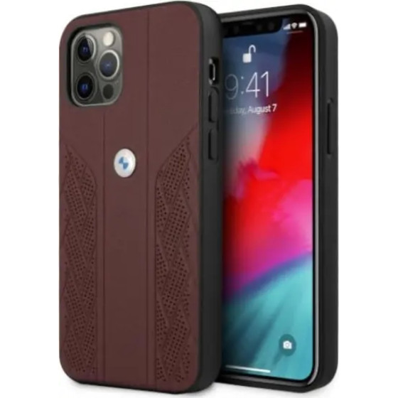 BMW Etui BMHCP12MRSPPR iPhone 12/12 Pro 6,1'' czerwony/red hardcase Leather Curve Perforate - (BMW000373-0)