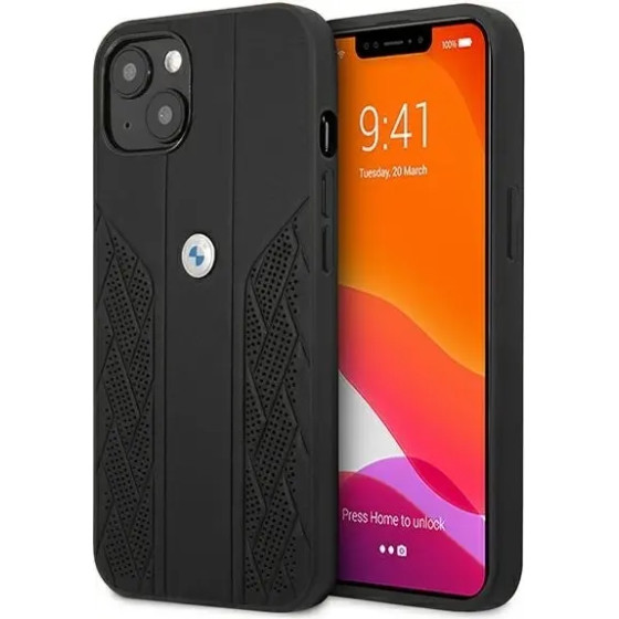 BMW Etui BMHCP13SRSPPK iPhone 13 mini 5,4'' czarny/black hardcase Leather Curve Perforate - (BMW000446-0)