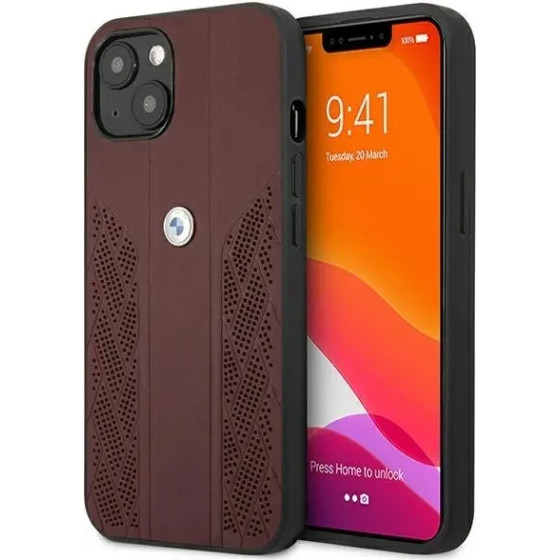 BMW Etui BMHCP13SRSPPR iPhone 13 mini 5,4'' czerwony/red hardcase Leather Curve Perforate - (BMW000393-0)